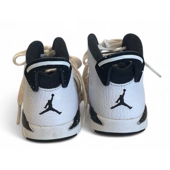 Air Jordan 6 Retro Lace Up Sneakers Toddler Size 8C White Black - Picture 7 of 16